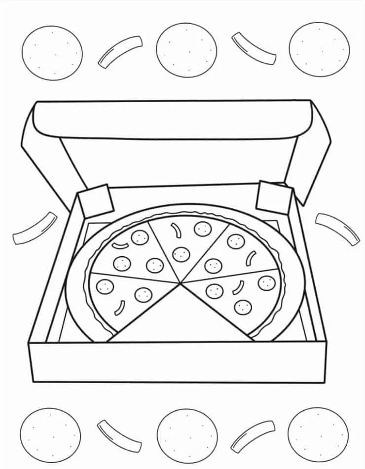 Tisknutelný Pizza Obrázek omalovánka