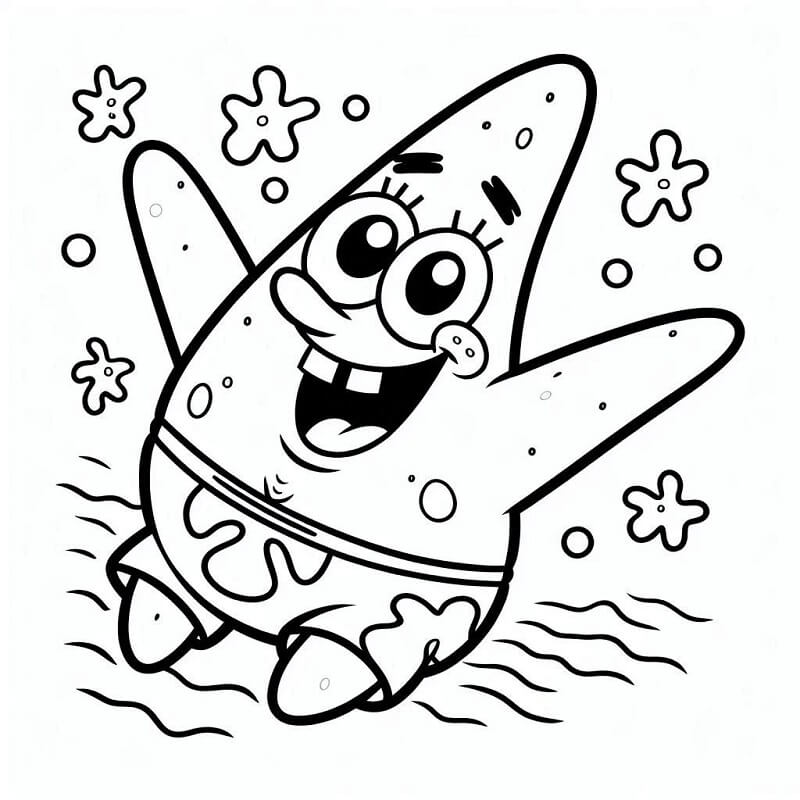 Tisknutelný Spongebob Obrázek pro Děti omalovánka
