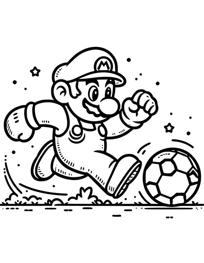 Tisknutelný Zdarma Mario omalovánka