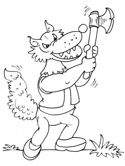 Tisknutelný Zdarma Vlk omalovánka