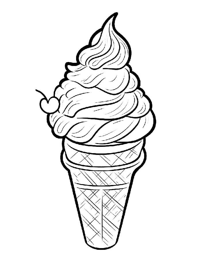 Tisknutelný Zmrzlina Obrázek pro Děti omalovánka