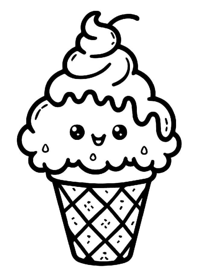 Tisknutelný Zmrzlina omalovánka