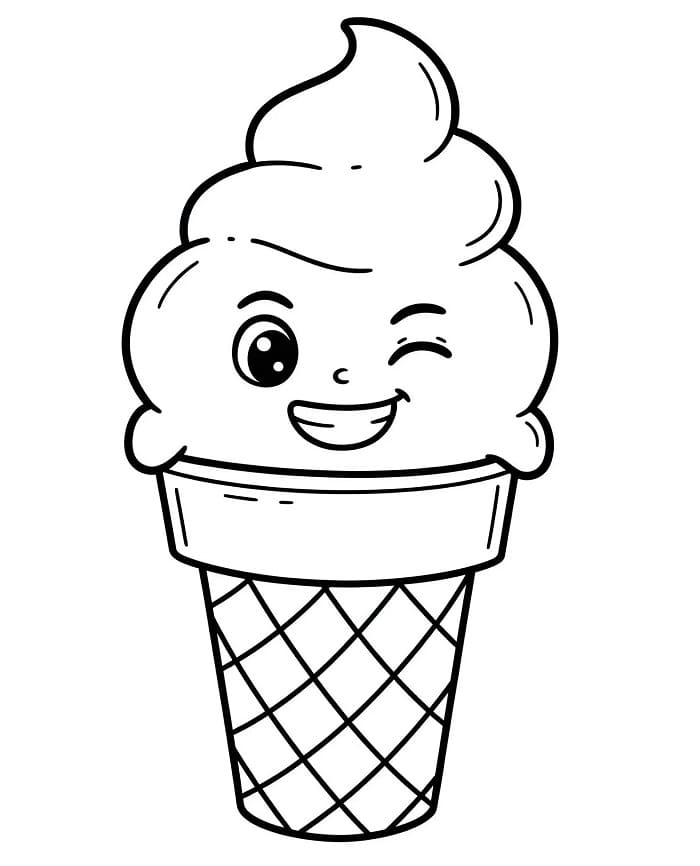 Usměvavá zmrzlina omalovánka