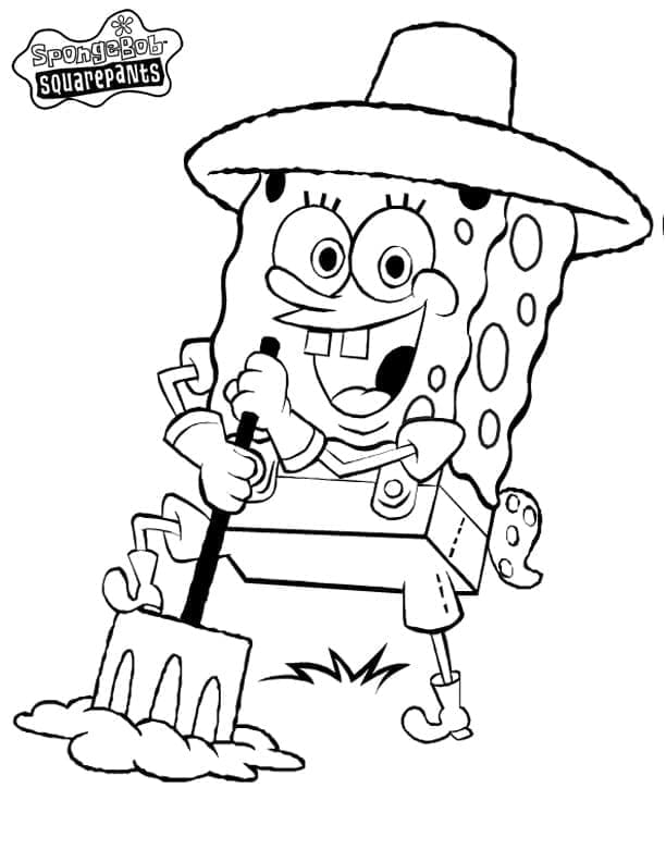 Usměvavý Spongebob omalovánka