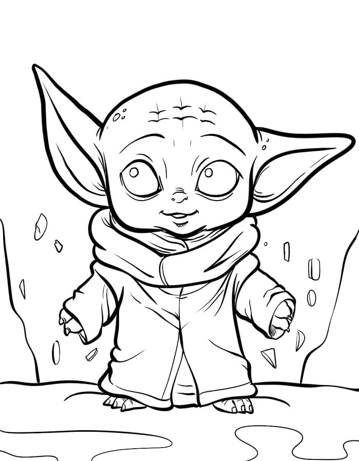 Velmi Roztomilé Baby Yoda omalovánka