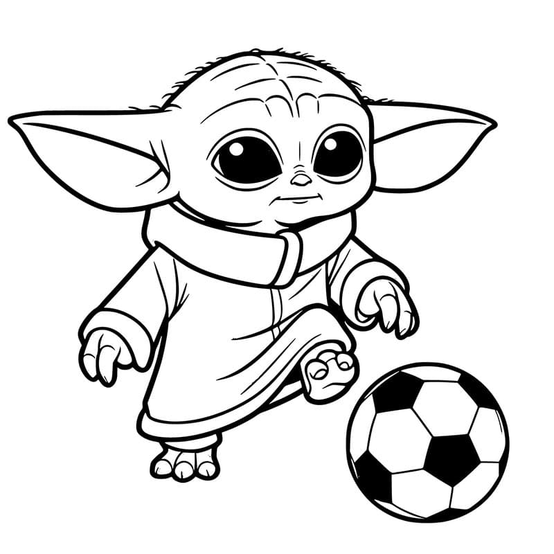 Veselé Baby Yoda omalovánka
