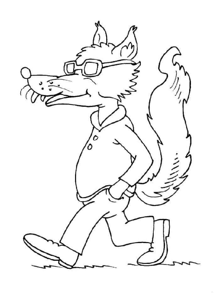 Vlk Tisknutelný pro Děti omalovánka