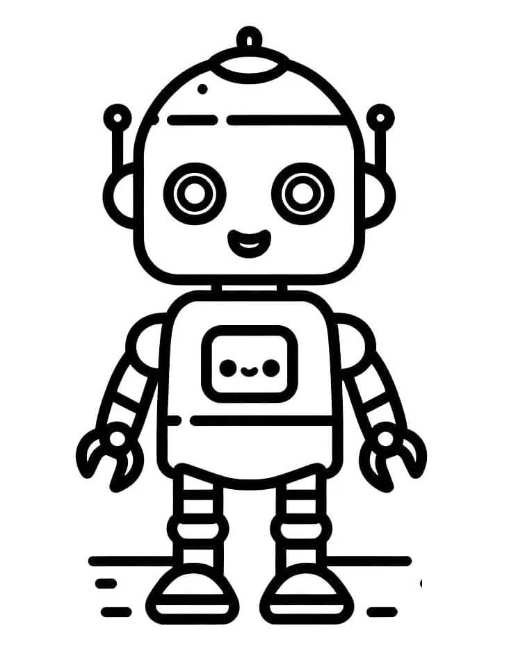 Vytisknutelný Zdarma Robot omalovánka
