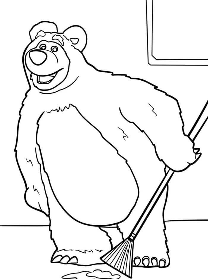 Zábavná Máša a medvěd omalovánka