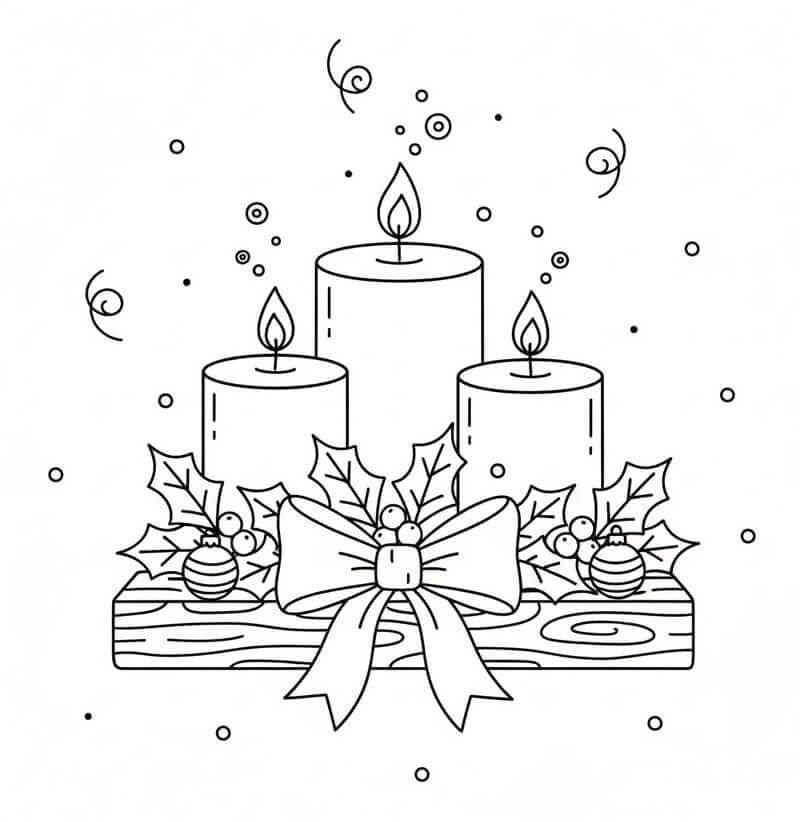 Základní Vánoční Svíčky omalovánka