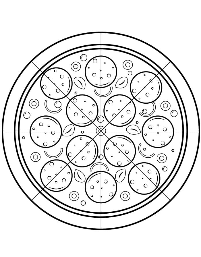 Základní pizza omalovánka