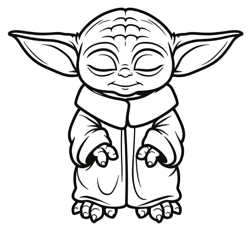 Zdarma Baby Yoda Obrázek omalovánka
