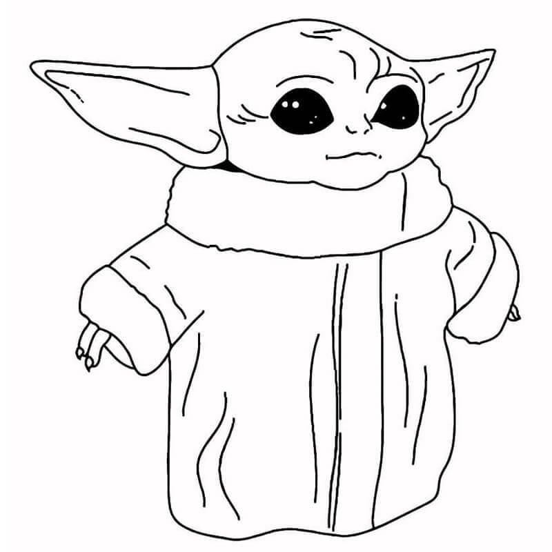 Zdarma Baby Yoda pro Děti omalovánka