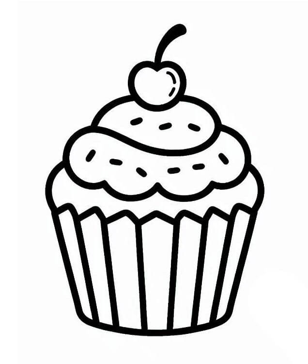 Zdarma Cupcake Tisknutelný omalovánka