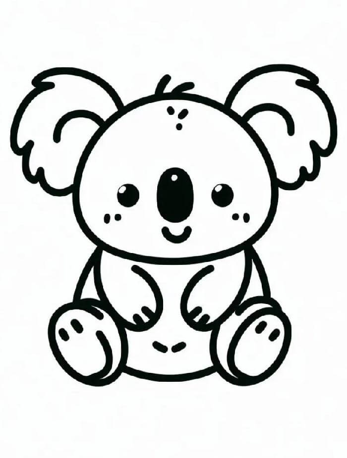 Zdarma Koala Tisknutelný omalovánka