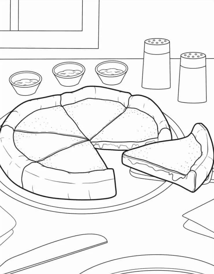 Zdarma Pizza Tisknutelná omalovánka