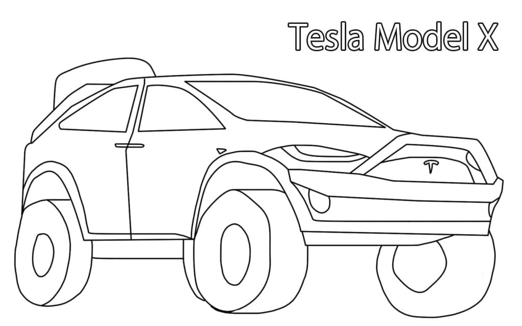 Omalovánka Zdarma Tesla Model X