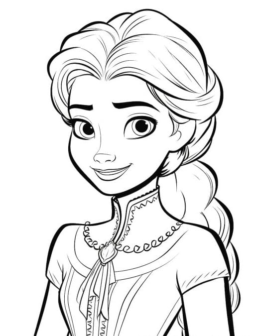 Zdarma Tisknutelná Elsa omalovánka
