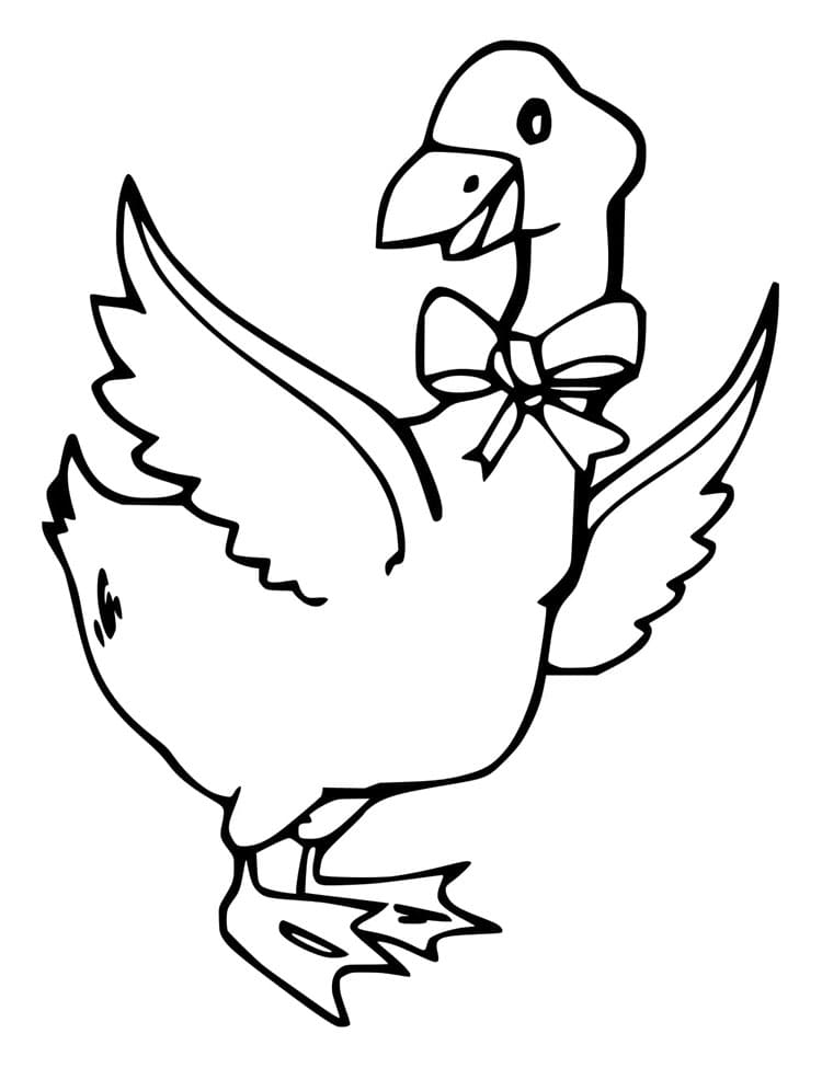 Zdarma Tisknutelná Husa omalovánka