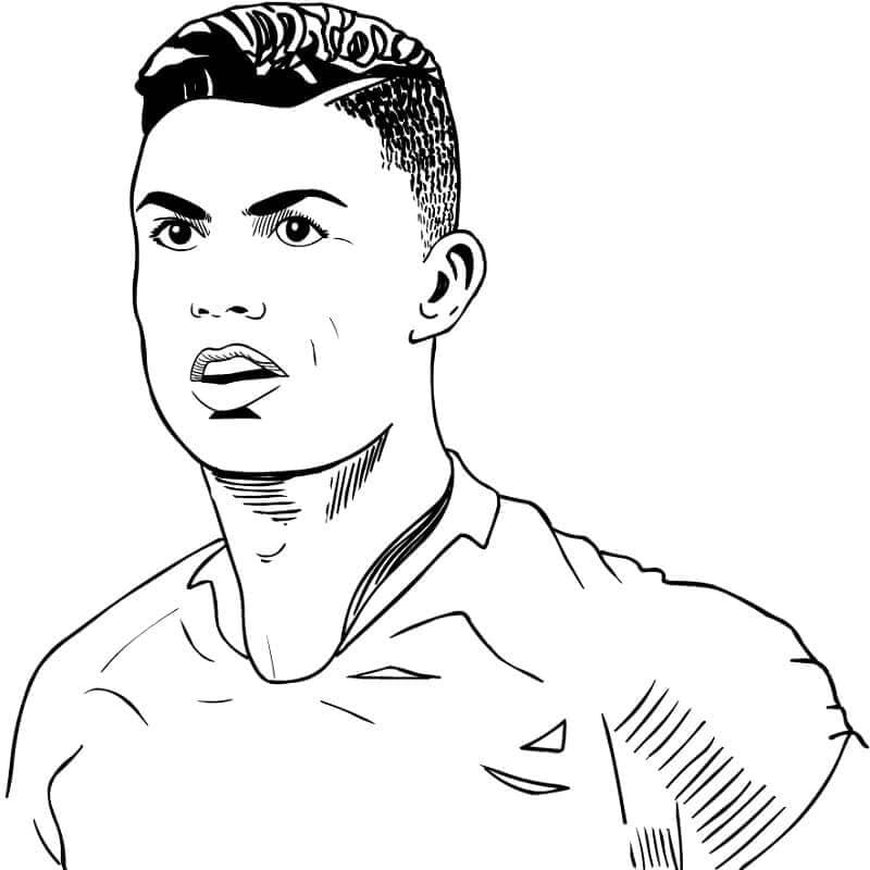 Zdarma Tisknutelný Cristiano Ronaldo omalovánka