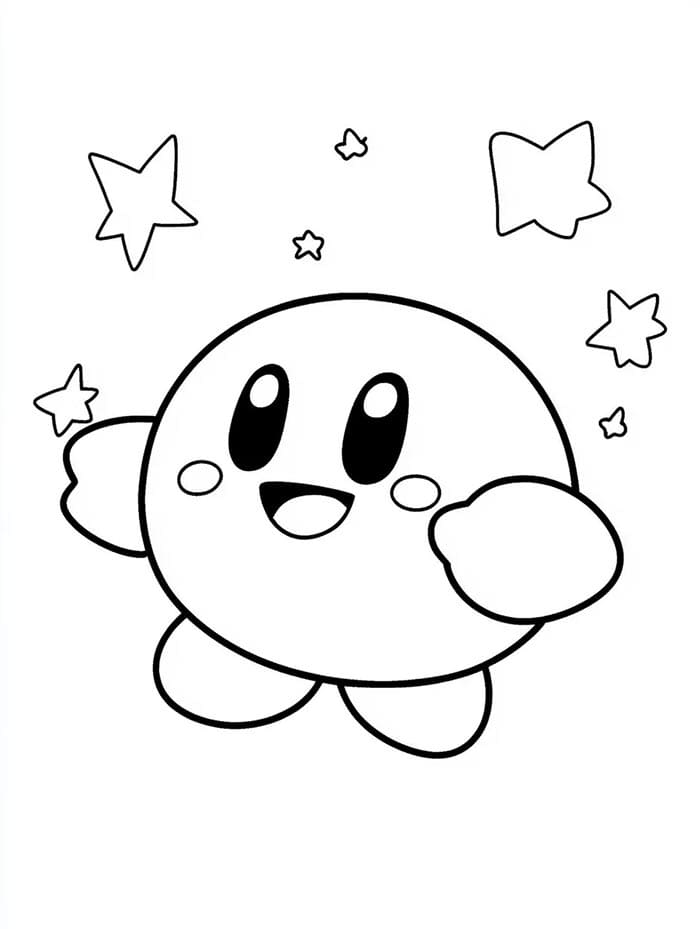 Zdarma Tisknutelný Kirby omalovánka