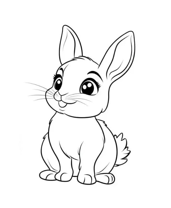 Zdarma Tisknutelný Králík omalovánka