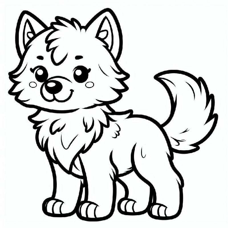 Zdarma Tisknutelný Vlk omalovánka