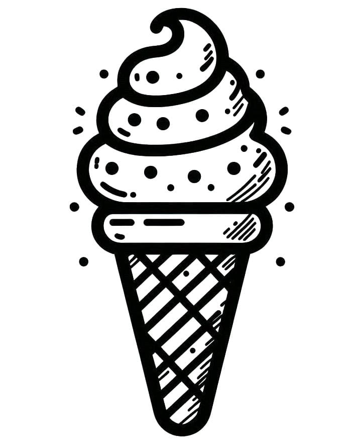 Zdarma Tisknutelný Zmrzlina omalovánka