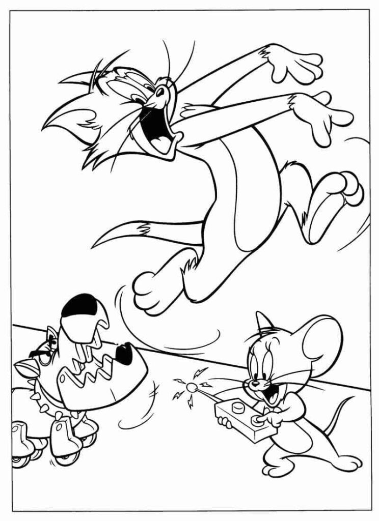 Omalovánka Zdarma Tom a Jerry Tisknutelný