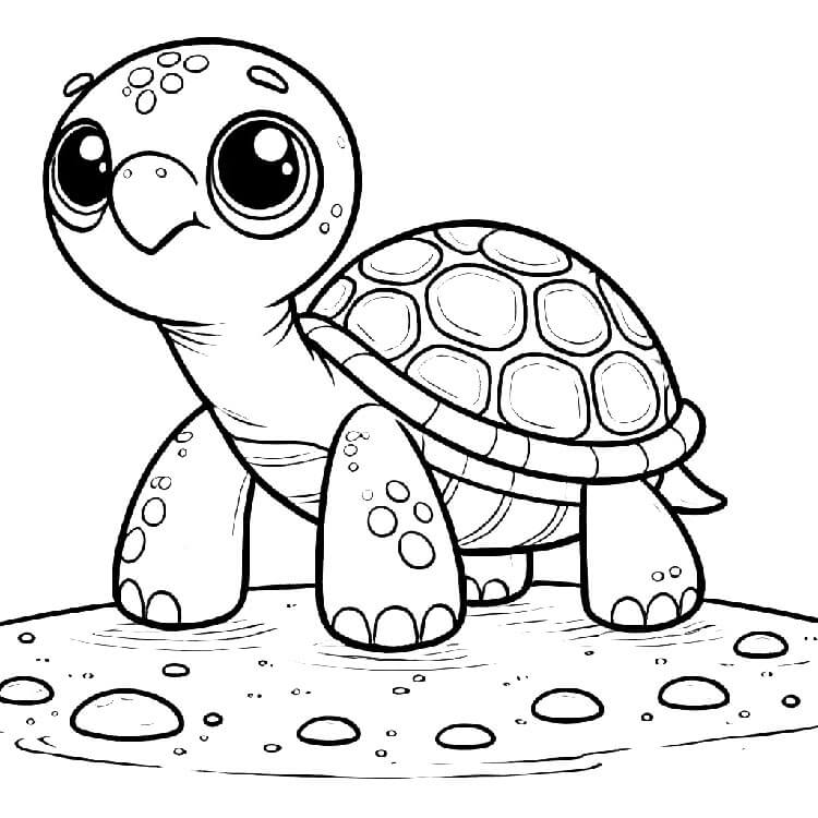 Zdarma Želva k Vytisknutí omalovánka