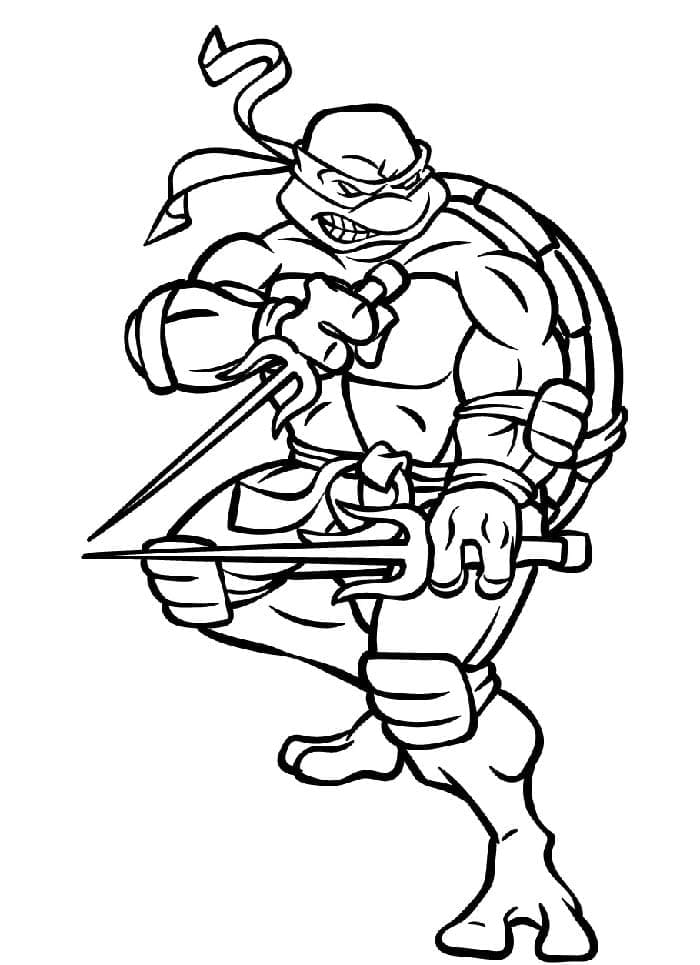Zdarma Želvy Ninja tisknutelné omalovánka