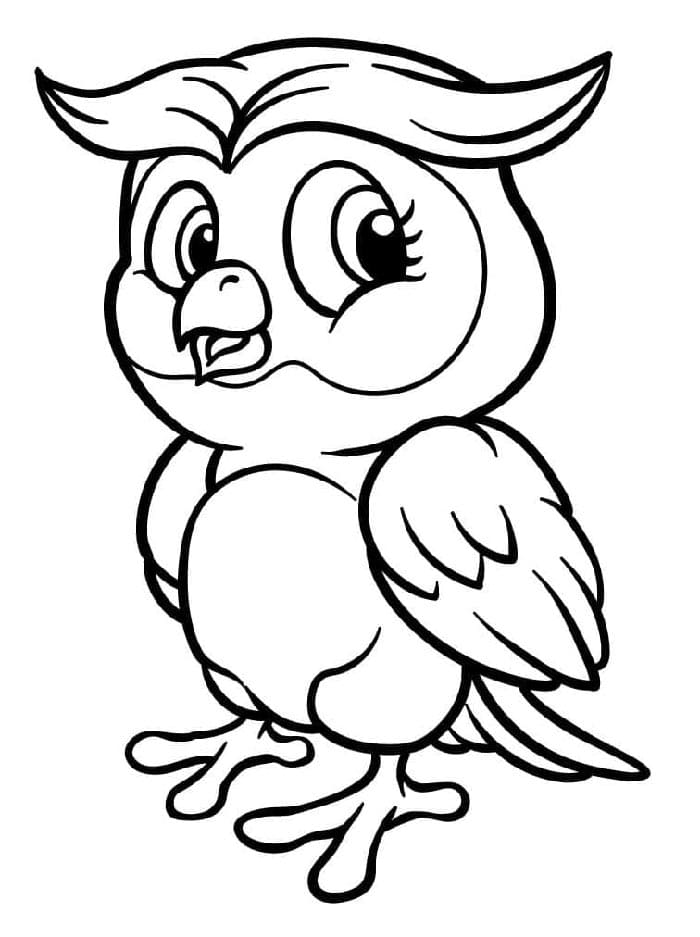 Zdarma tisknutelná sova omalovánka