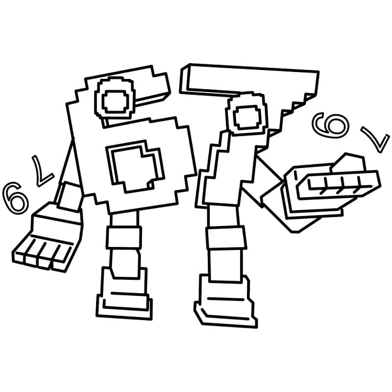 Zdarma tisknutelný 67 Brainrot omalovánka