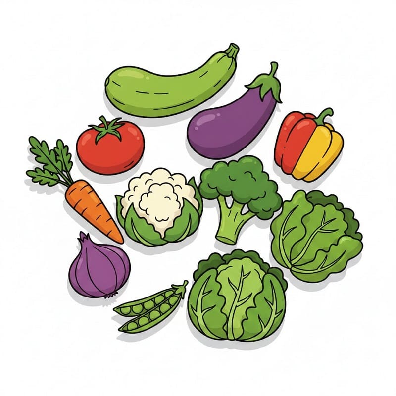 Omalovánky Zelenina a Ovoce