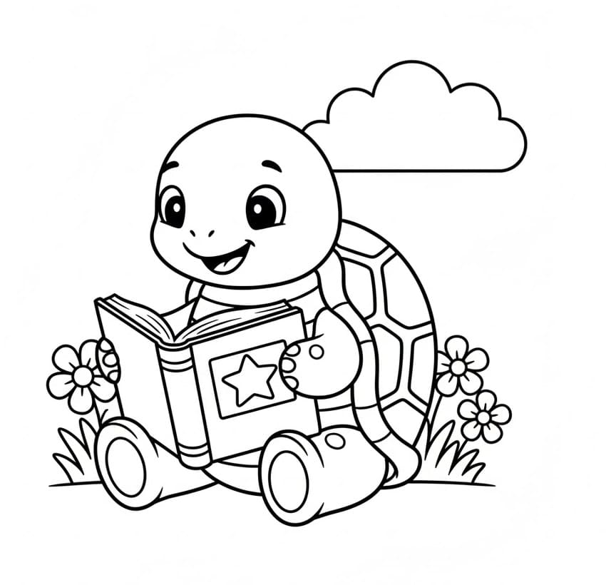 Želví čtecí kniha omalovánka