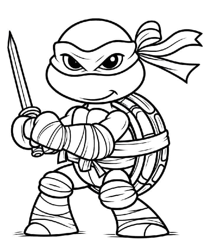 Želvy Ninja pro 5leté děti omalovánka