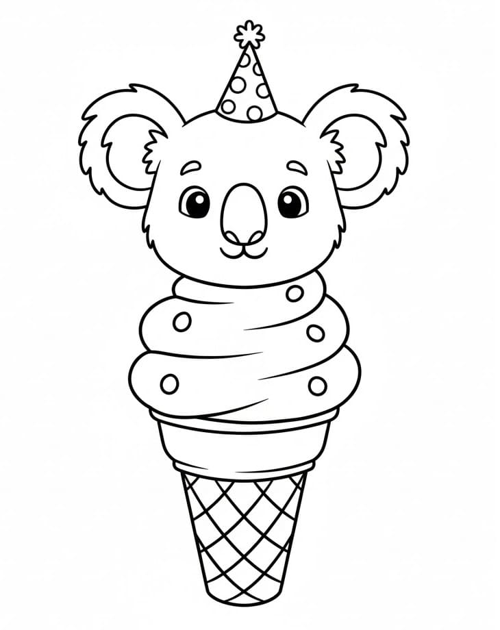 Zmrzlina s koalou omalovánka