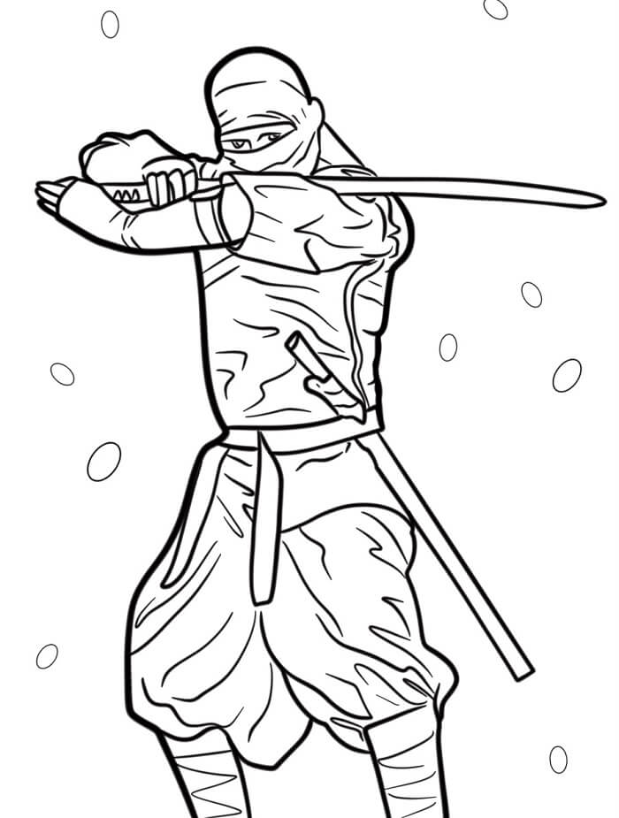 Akční Ninja omalovánka