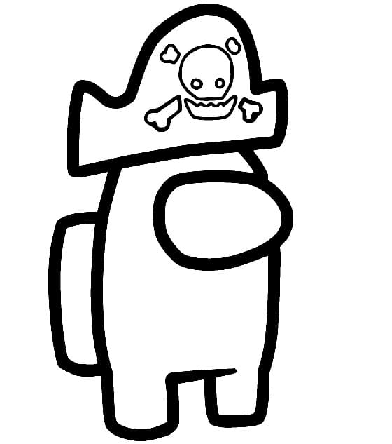 Among Us Pirát omalovánka