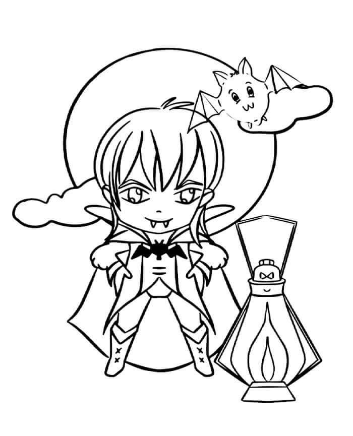 Anime Upír omalovánka