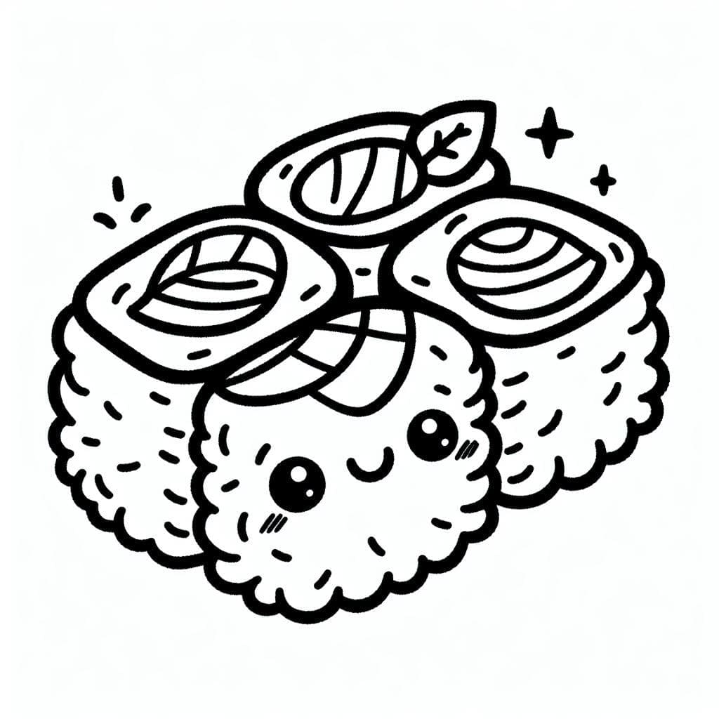 Animované Sushi omalovánka
