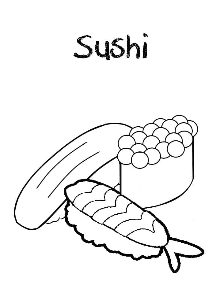 Běžné Sushi omalovánka