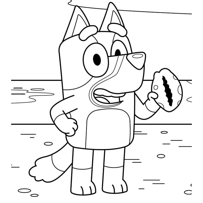 Bluey s Mušlí omalovánka