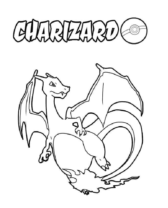 Cool Pokémon Charizard omalovánka