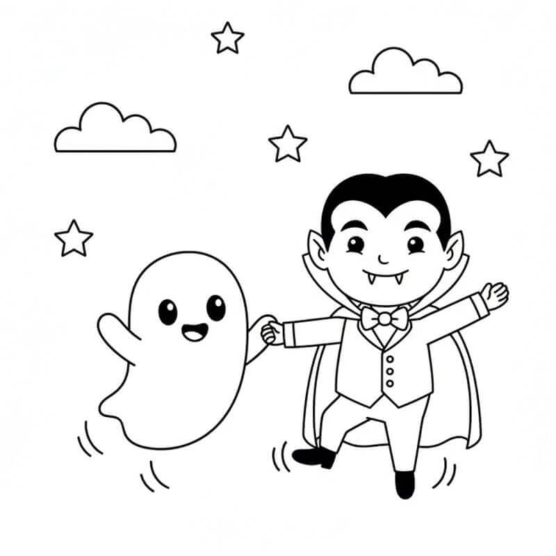 Duch a Upír omalovánka