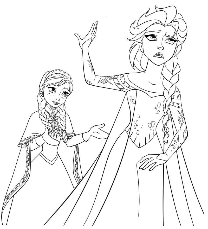 Elsa a Anna k Tisku omalovánka