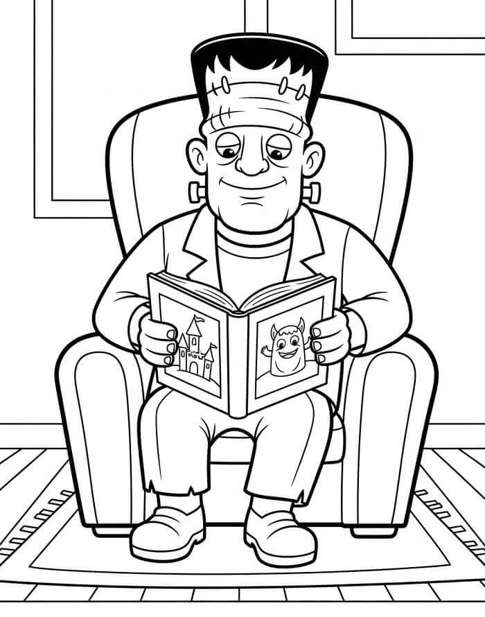 Frankenstein Tisknutelný Obrázek omalovánka