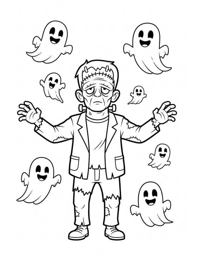 Frankenstein na Vymalování omalovánka