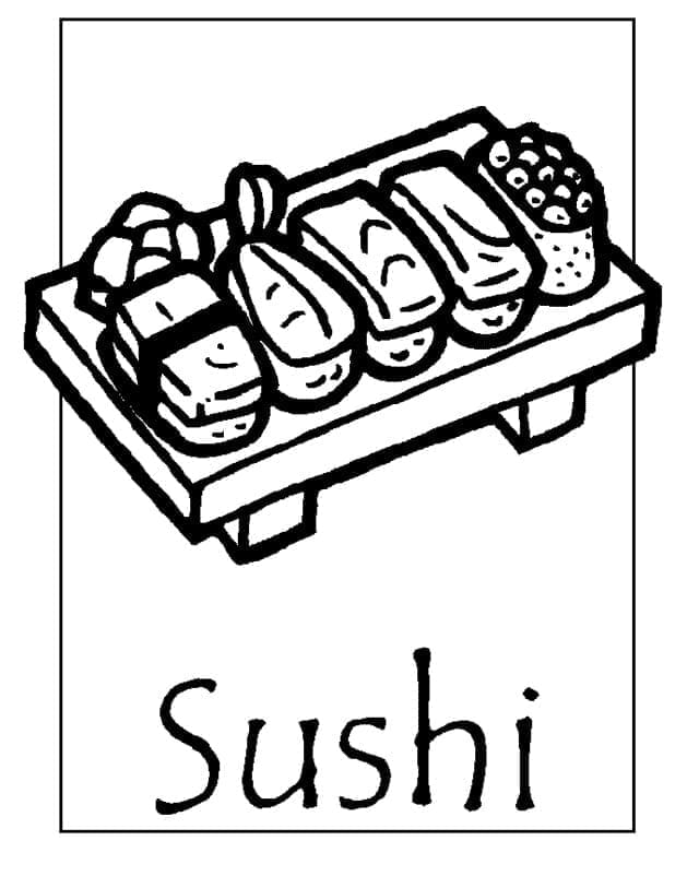 Gratis Sushi omalovánka