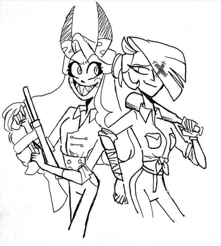 Hazbin Hotel Tisknutelný Obrázek omalovánka